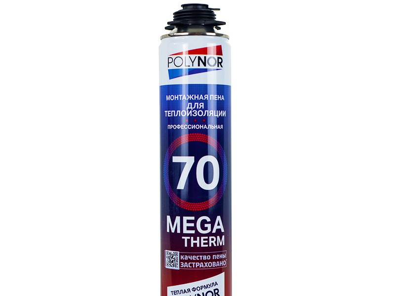Пена монтажная профессиональная POLYNOR MEGA THERM 70 (1000мл)