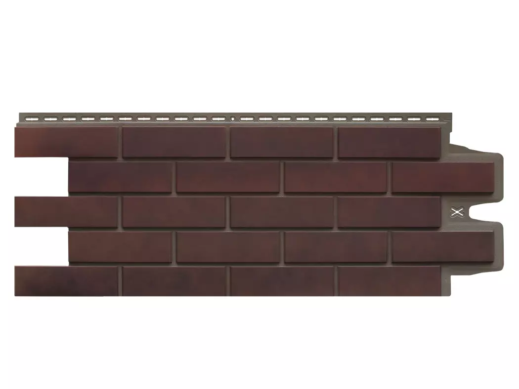 Фасадная панель Grand Line Клинкерный кирпич Design Plus кофе (шов темно-бежевый)